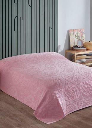 Махрове простирадло - покривало gulcan cornely pink 200x220 - ...