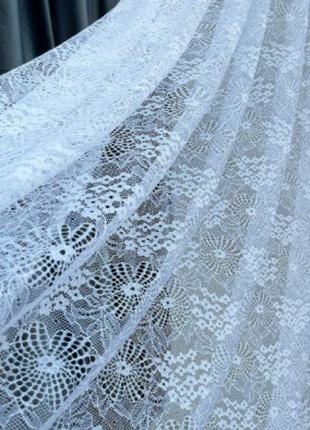 Тюль сітка з плетінням cobweb білий туреччина4 фото