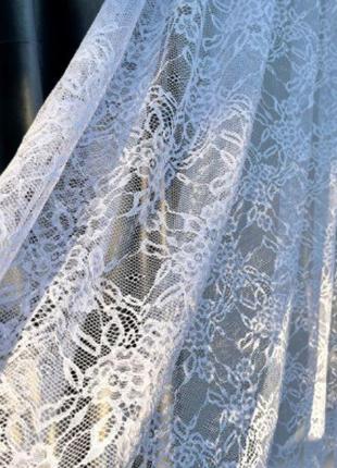 Тюль сітка з плетінням corolla білий туреччина4 фото
