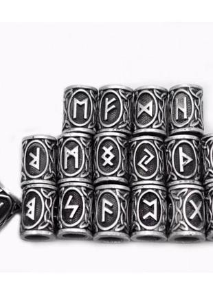 Комплект руни вікінгів в мішечку для рун, колір срібло (код 1112)1 фото