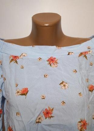 Натуральная блуза в цветочный принт2 фото