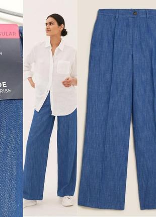 Широкие джинсы палаццо m&s collection wide high rise1 фото