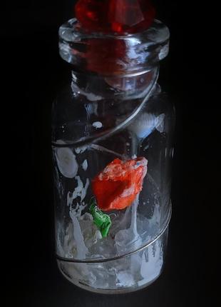 Кулон мини бутылочка с цветком2 фото