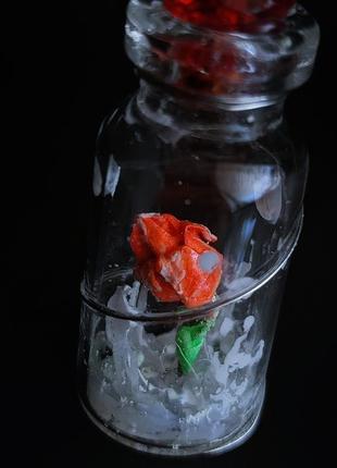 Кулон мини бутылочка с цветком4 фото