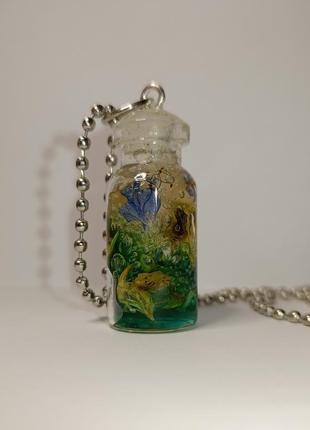 Кулон мини бутылочка с сухоцветами