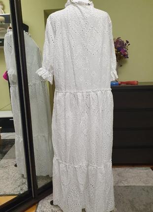 Красива котонова довга сукня сарафан прошва італія5 фото