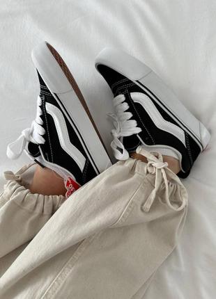 Жіночі кеди ванс кну олд скул чорно-білі преміум / vans knu old skool black / white  premium3 фото