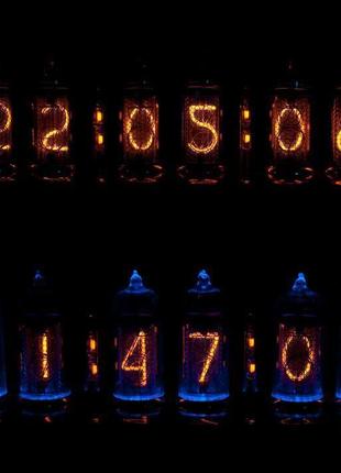 Ламповые часы | nixie clock | светлый дуб | fallout | стимпанк | винтажные часы | настольные часы |7 фото