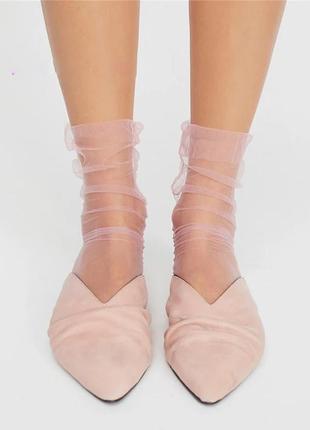 Носки носки носочки фатиновая фатин розовые стильные модные новые