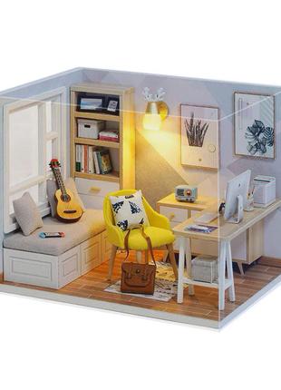 Кукольный дом конструктор diy cute room qt-007-b sunshine study room