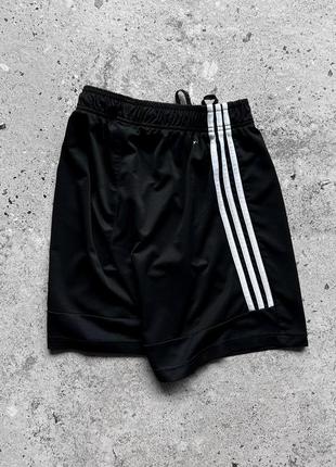 Adidas men's black sport shorts 3-stripes черные, спортивные шорты4 фото