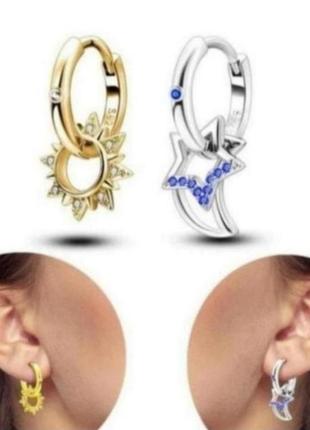Серьги серебро silver_pandora original серьги