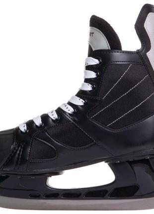 Ковзани хокейні zelart z-0887 розмір 39 (24,5 см) чорний-білий...4 фото