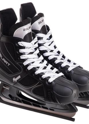 Ковзани хокейні zelart z-0887 розмір 39 (24,5 см) чорний-білий...10 фото