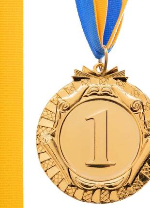 Медаль спортивна зі стрічкою sp-sport force c-6863 золото all