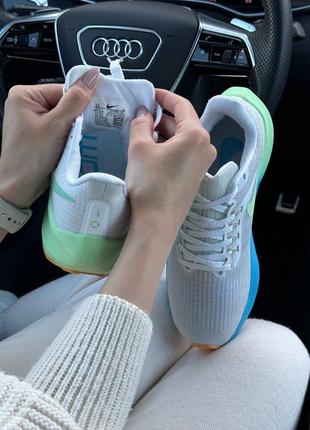 Nike air zoom light gray blue green4 фото
