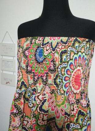 100% котон большой размер фирменное яркое котоновое пляжное платье с воланом супер качество7 фото