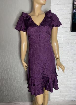 Винтажное легкое платье миди платье с воланами redherring, m1 фото