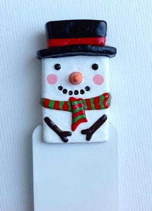 Закладка для книги сніговик .snowman bookmark. christmas bookmark. happy snowman. kids bookmark1 фото