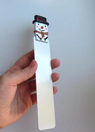 Закладка для книги сніговик .snowman bookmark. christmas bookmark. happy snowman. kids bookmark6 фото