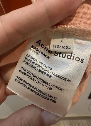 Оригінальна футболка дорогого бренду acne studios nash face t-shirt pale pink 25e173 paw176 фото