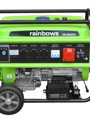 Бензиновий трифазний генератор rainbows rb-6500et 5.5 квт 13 л...