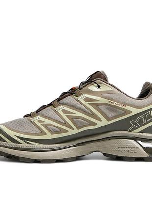 Оригинальные кроссовки фирмы – salomon xt-6 gore-tex vintage khaki art. (l41741200)3 фото