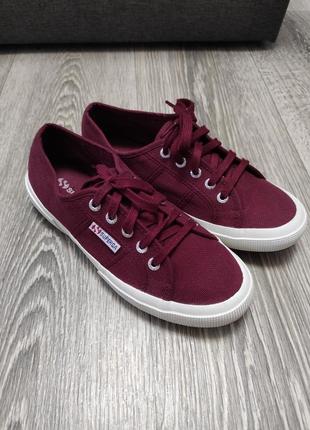 Классные бордовые кеды оригинал superga 38p3 фото