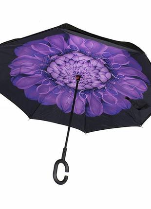 Вітрозахисна парасолька lesko up-brella квітка фіолетова розум...