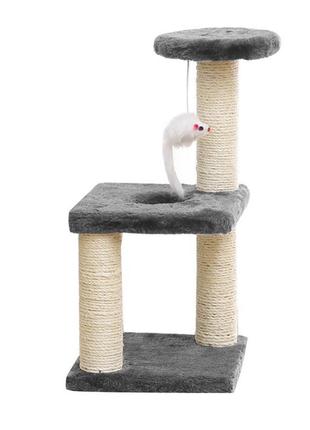 Кігтеточка для кота taotaopets 072204 gray 20*20*40 см із поли...