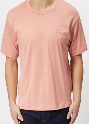 Оригинальная футболка дорогого брендаacne studios nash face t-shirt pale pink 25e173 paw17