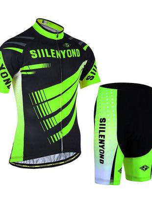 Чоловічий велокостюм siilenyond xm-dt-050 green stripes 2xl ко...