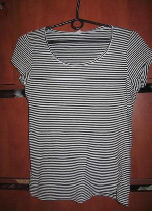 Футболка slimfit смужка чорно-біла