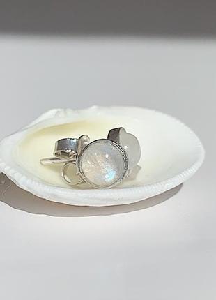 Срібні сережки з місячним каменем2 фото