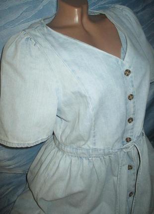 Джинсовое голубое платье на пуговицах,12р9 фото