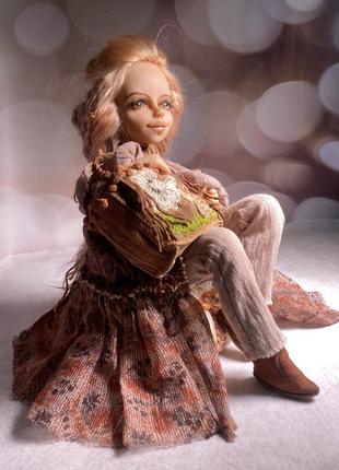 Дівчинка бохо - авторська лялька6 фото