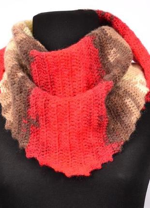 Маленький вязаный женский шарф. шарф под пальто.3 фото