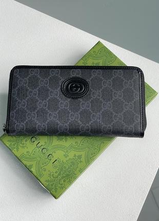 Гаманець gucci ophidia gg zip around wallet grey