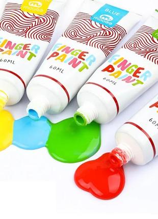 Пальчикові фарби для дітей mobee 6 кольорів4 фото
