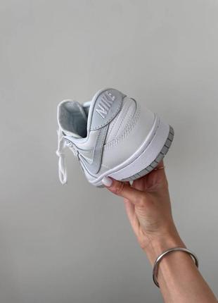 Женские кроссовки найк сб данк лоу белые премиум / nike sb dunk low « white / grey swoosh » premium4 фото