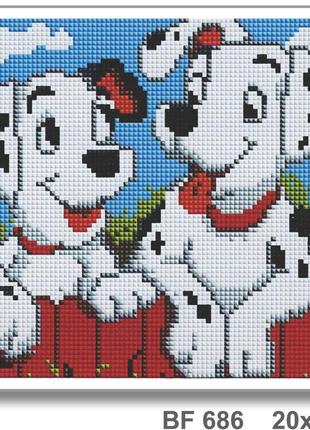 Алмазна мозаїка "далматинці" 20*20 см