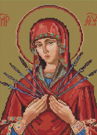 Алмазна мозаїка "семистрільна ікона божої матері" 30*40 см