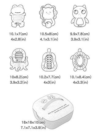 Набір прорізувачів для зубів tumama macaron 6 шт.6 фото