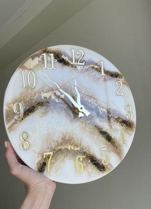 Годинник з епоксидної смоли. настінний годинник. годинник ручної роботи. сірий годинник для дому.4 фото