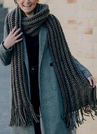 Длинный вязаный шарф.зимний женский теплый шарф ручная работа.подарок на новый год2 фото