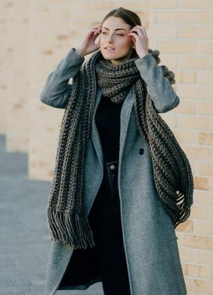 Длинный вязаный шарф.зимний женский теплый шарф ручная работа.подарок на новый год4 фото