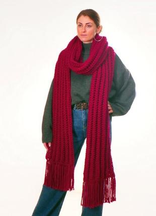 Шарф длинный вязаный. большой женский шарф. мужской супердлинный шарф. подарок.5 фото