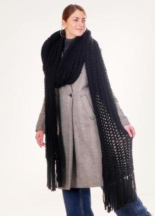 Шарф длинный вязаный. большой женский шарф. мужской супердлинный шарф. подарок.1 фото
