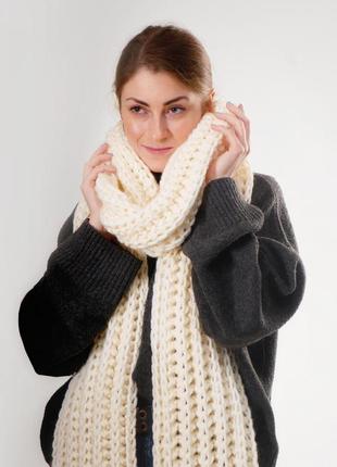 Шарф длинный вязаный. большой женский шарф. мужской супердлинный шарф. подарок.3 фото