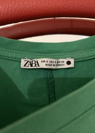 Оверсайз зелена футболка зара zara широка бавовняна блуза блузка кофта топ майка xs s m cos massimo5 фото